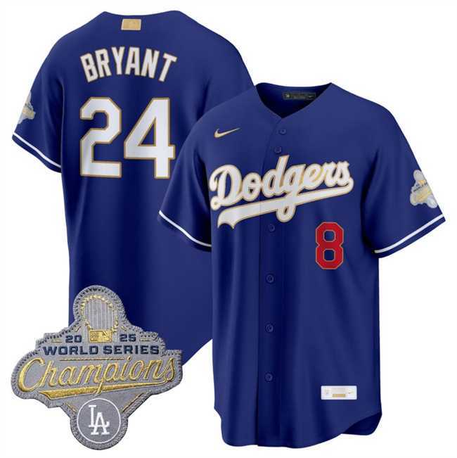 Mens Los Angeles Dodgers #24 Kobe Bryant Royal 2026 Alternate Gold Collection Stadium Stitched Jersey Dzhi
