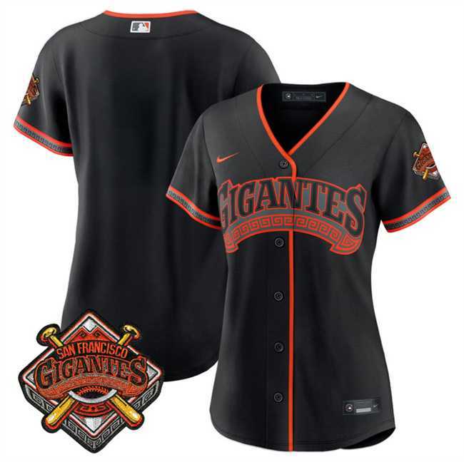 Womens San Francisco Giants Blank Black 2026 Alternate Stadium Stitched Jersey Dzhi->mlb womens jerseys->MLB Jersey