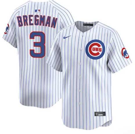 Mens Chicago Cubs #3 Alex Bregman White 2026 Home Limited Stitched Jersey Dzhi