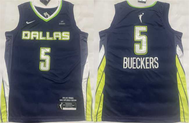 Mens Dallas Wings #5 Paige Bueckers Navy Stitched Basketball Jerseys