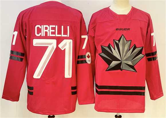 Mens Canada Hockey #71 Anthony Cirelli Red Stitched Jersey