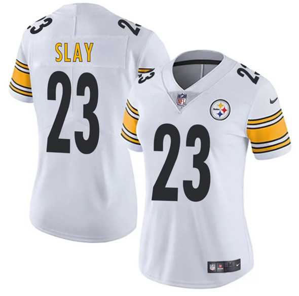 Womens Pittsburgh Steelers #23 Darius Slay White 2025 Vapor Untouchable Limited Stitched Jersey(Run Small) Dzhi