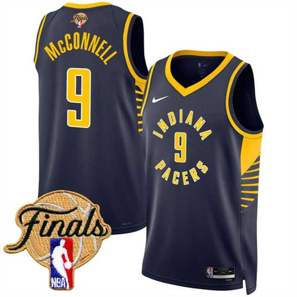 Mens Indiana Pacers #9 T.J. McConnell Navy 2025 Finals Icon Edition Stitched Jersey Dzhi