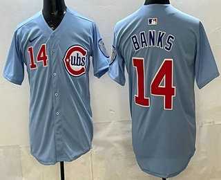 Mens Chicago Cubs #14 Ernie Banks Baby Blue Limited Jersey->chicago cubs->MLB Jersey Mens Chicago Cubs #14 Ernie Banks Baby Blue Limited Jersey->chicago cubs->MLB Jersey