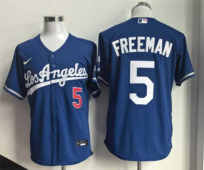 Mens Los Angeles Dodgers #5 Freddie Freeman Royal 2026 Gold Collection Stadium Stitched Jersey