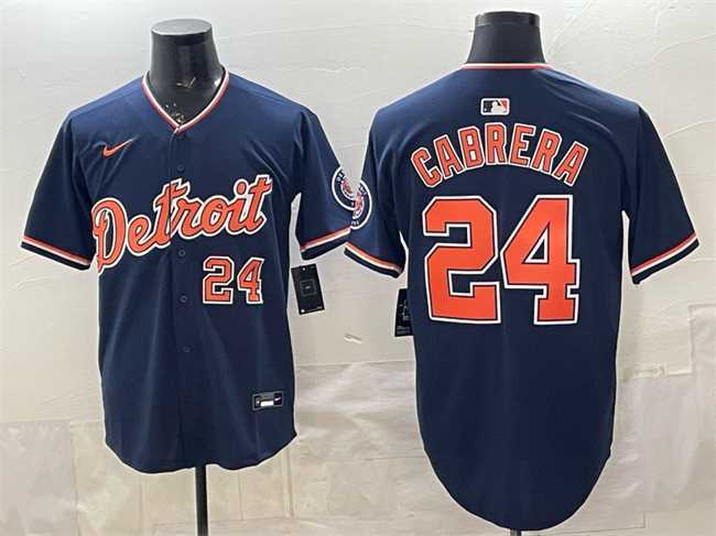 Mens Detroit Tigers #24 Miguel Cabrera Navy 2026 Alternate Vapor Premier Limited Stitched Jersey->detroit tigers->MLB Jersey