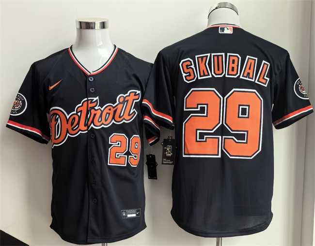 Mens Detroit Tigers #29 Tarik Skubal 2026 Navy Alternate Stitched Jersey->detroit tigers->MLB Jersey