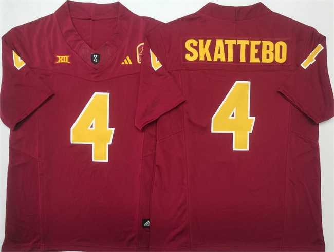 Mens Arizona State Sun Devils #4 Cam Skattebo Red 2025 F.U.S.E. Vapor Limited Stitched Jersey