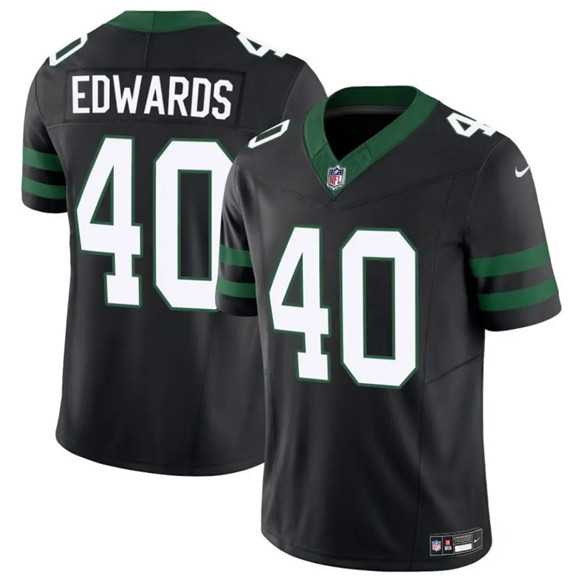 Men & Women & Youth New York Jets #40 Donovan Edwards Black 2025 F.U.S.E. Vapor Untouchable Limited Stitched Jersey