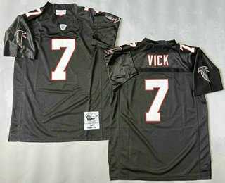 Mens Atlanta Falcons #7 Michael Vick Black 2003 Throwback Jersey
