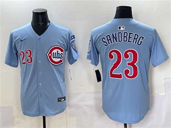 Mens Chicago Cubs #23 Ryne Sandberg Blue Ryne Sandberg Tribute Vapor Limited V3 Stitched Jersey