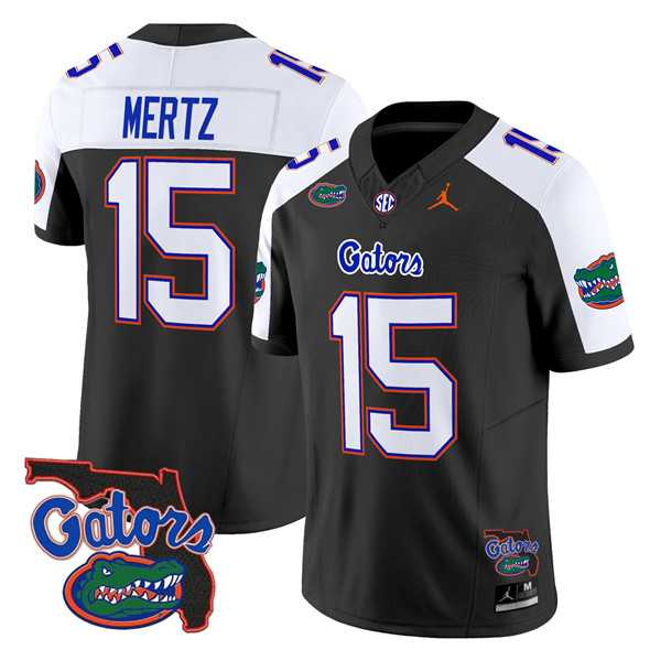 Mens Florida Gators #15 Graham Mertz Black Alternate 2024 F.U.S.E. Florida Patch Vapor Limited Stitched Football Jersey Dzhi