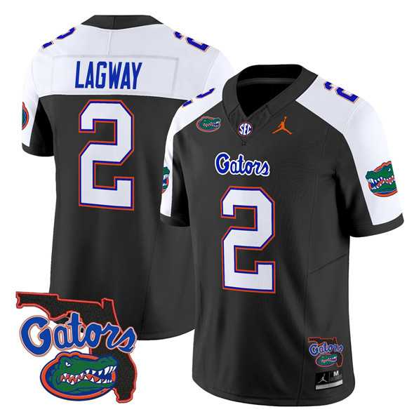 Mens Florida Gators #2 DJ Lagway Black Alternate 2024 F.U.S.E. Florida Patch Vapor Limited Stitched Football Jersey Dzhi