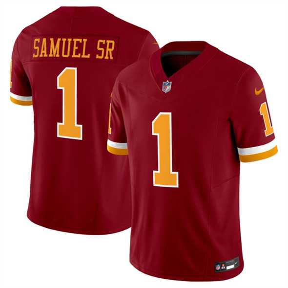 Men & Women & Youth Washington Commanders #1 Deebo Samuel Sr. Burgundy 2025 F.U.S.E. Throwback Limited Stitched Jersey