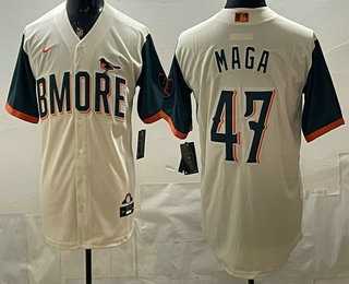 Mens Baltimore Orioles #47 MAGA Cream 2026 City Connect Stadium Jersey
