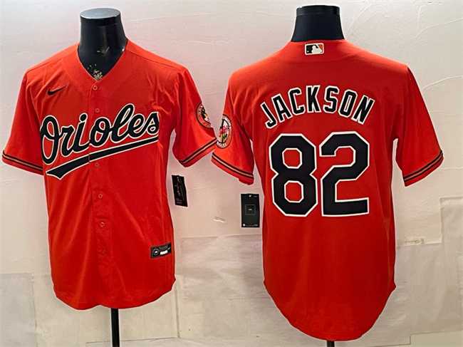 Mens Baltimore Orioles #82 Jeremiah Jackson Orange Cool Base Stitched Jersey