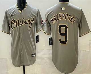 Mens Pittsburgh Pirates #9 Bill Mazeroski Grey Limited Jersey