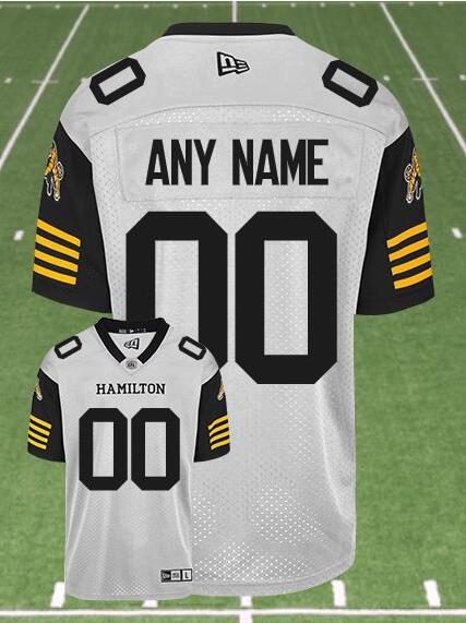 CFL Hamilton Tiger-Cats Custom Crested Away White Jersey->->Custom Jersey CFL Hamilton Tiger-Cats Custom Crested Away White Jersey->->Custom Jersey