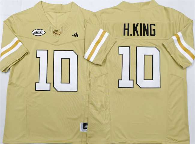 Mens Georgia Tech Yellow Jackets #10 Haynes King Golden F.U.S.E. Limited Stitched Jersey