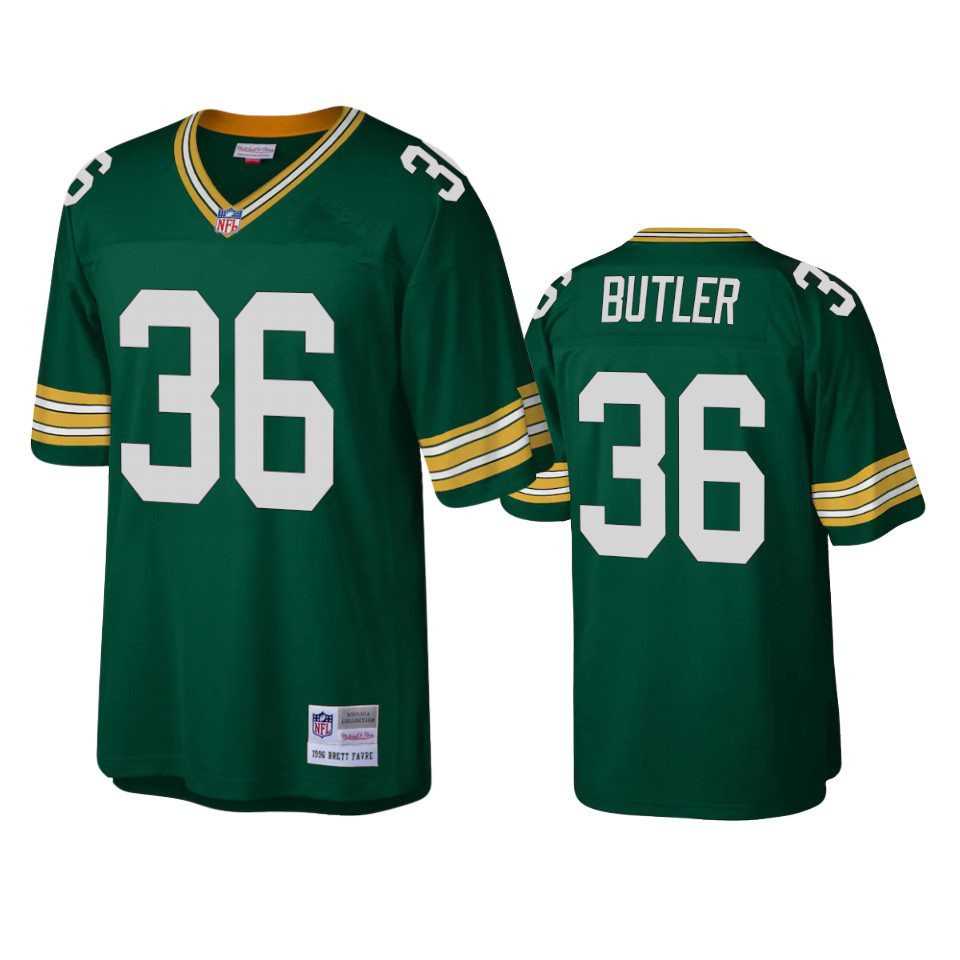 Mens Green Bay Packers #36 LeRoy Butler Mitchell & Ness 1996 Throwback Green Jersey Dzhi