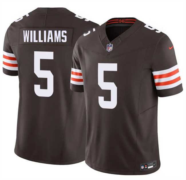 Mens Cleveland Browns #5 Quincy Williams Brown 2026 F.U.S.E. Vapor Limited Stitched Jersey Dzhi
