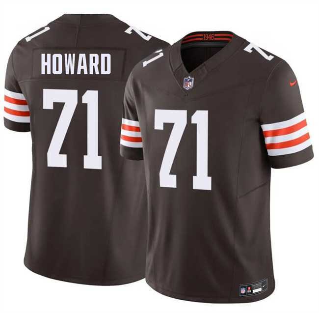 Mens Cleveland Browns #71 Tytus Howard Brown F.U.S.E. Vapor Limited Stitched Jersey Dzhi