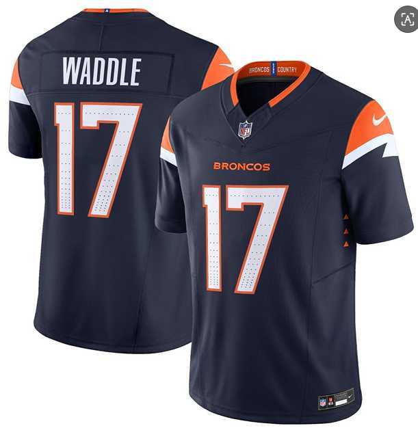 Mens Denver Broncos #17 Jaylen Waddle Navy 2026 F.U.S.E. Vapor Limited Stitched Jersey Dzhi