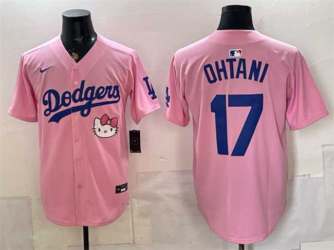 Mens Los Angeles Dodgers #17 Shohei Ohtani Pink 2025 Hello Kitty Vapor Limited Stitched Jersey