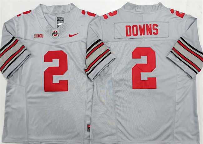 Mens Ohio State Buckeyes #2 Caleb Downs Gray F.U.S.E. Limited Stitched Jersey