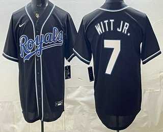 Mens Kansas City Royals #7 Bobby Witt Jr 2026 Black Fashion Cool Base Jersey