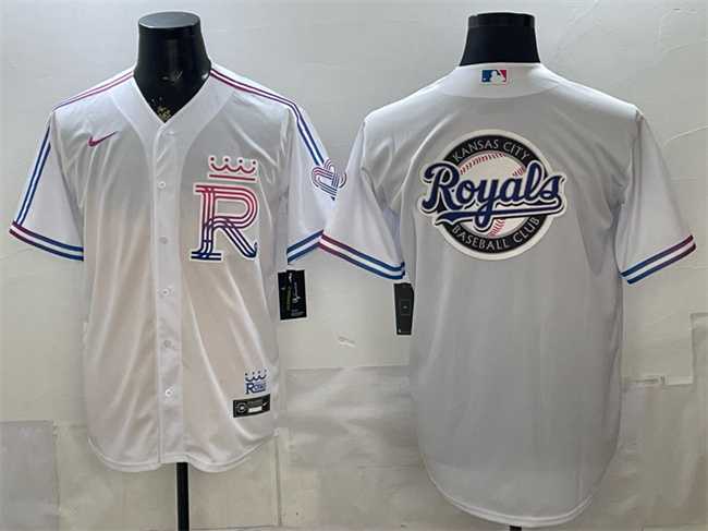 Mens Kansas City Royals Team Big Logo White 2026 City Connect Stadium Stitched Jersey
