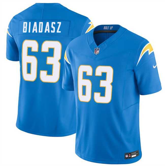 Mens Los Angeles Chargers #63 Tyler Biadasz Blue 2026 F.U.S.E. Vapor Limited Stitched Jersey Dzhi