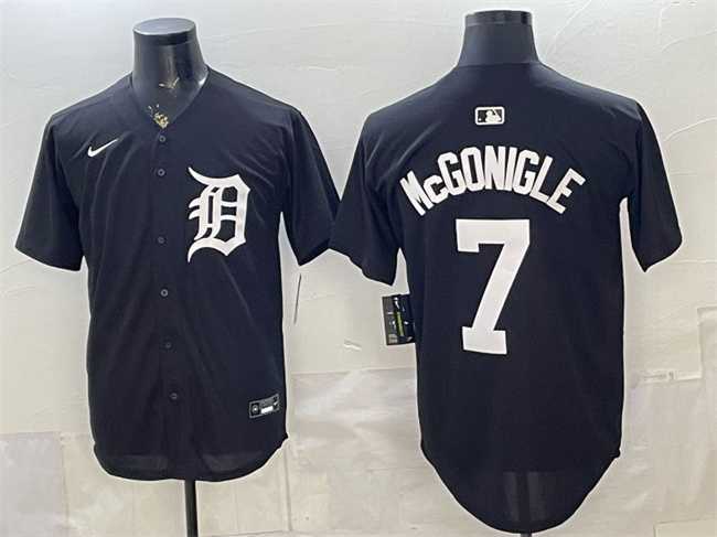 Mens Detroit Tigers #7 Kevin McGonigle Black Limited Stitched Jersey