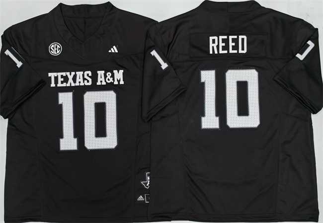 Mens Texas A&M Aggies Lions #10 Marcel Reed Black 2025 F.U.S.E. Stitched Jersey