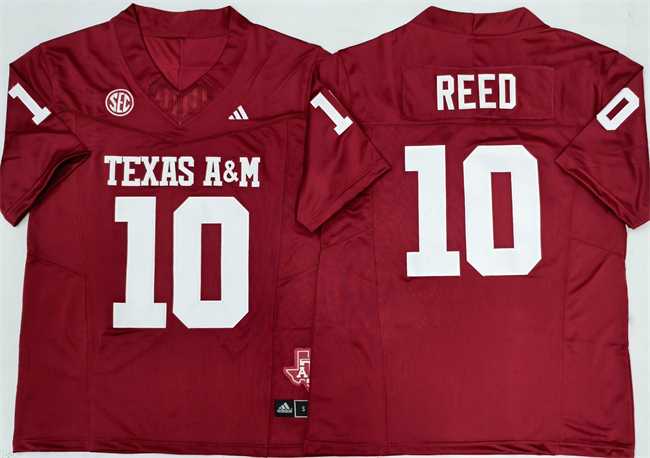 Mens Texas A&M Aggies Lions #10 Marcel Reed Red 2025 F.U.S.E. Stitched Jersey