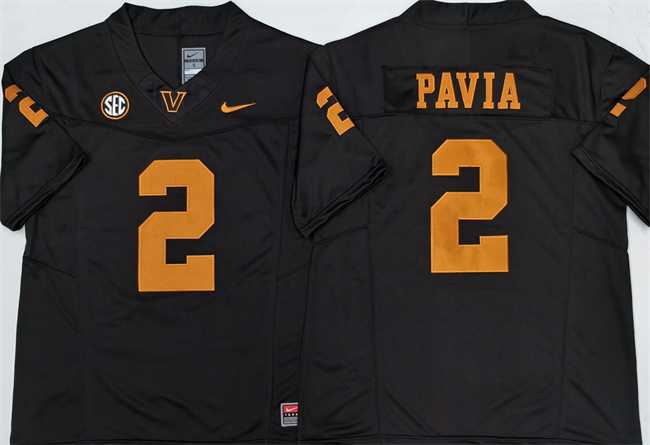 Mens Vanderbilt Commodores #2 Diego Pavia Black F.U.S.E. Vapor Limited Stitched Jersey