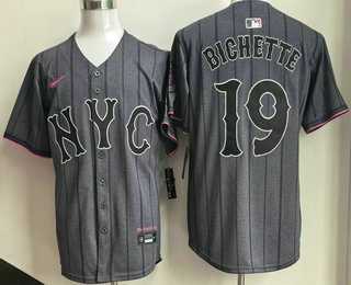 Mens New York Mets #19 Bo Bichette Gray City Connect Limited Jersey