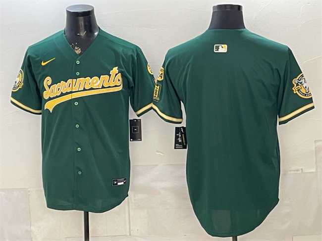 Mens Oakland Athletics Blank 2026 Green Alternate Sacramento Celebrating 125 Years Vapor Limited Stitched Jersey