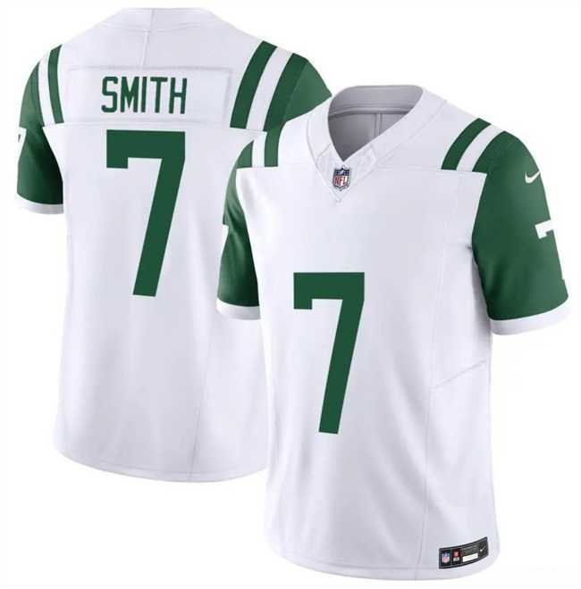 Mens New York Jets #7 Geno Smith White 2025 F.U.S.E. Classic Alternate Vapor Untouchable Limited Stitched Jersey Dzhi