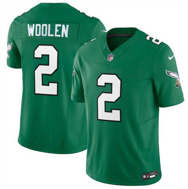 Mens Philadelphia Eagles #2 Tariq Woolen Kelly Green 2026 F.U.S.E. Vapor Untouchable Limited Throwback Stitched Jersey Dzhi