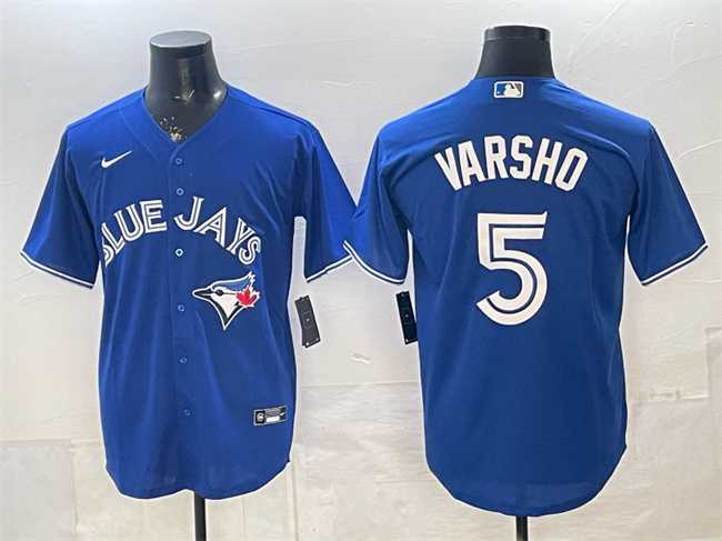 Mens Toronto Blue Jays #5 Daulton Varsho Royal 2025 Cool Base Stitched Jersey
