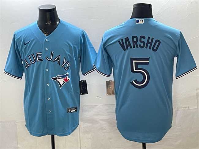 Mens Toronto Blue Jays #5 Daulton Varsho Light Blue 2025 Cool Base Stitched Jersey
