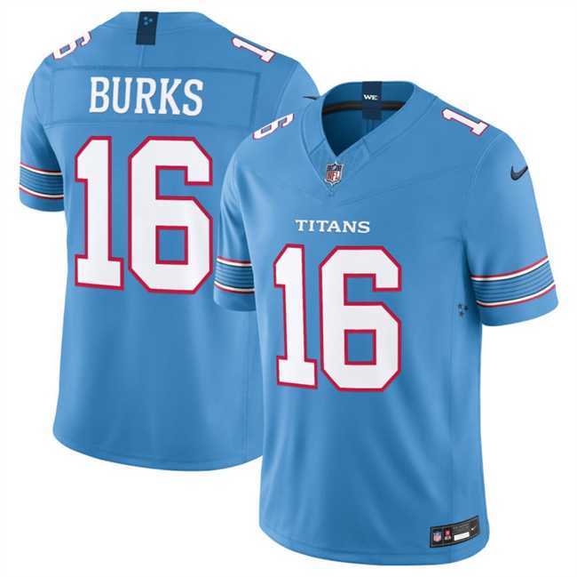 Mens Tennessee Titans #16 Treylon Burks Light Blue 2026 F.U.S.E. Vapor Limited Stitched Jersey Dzhi->->