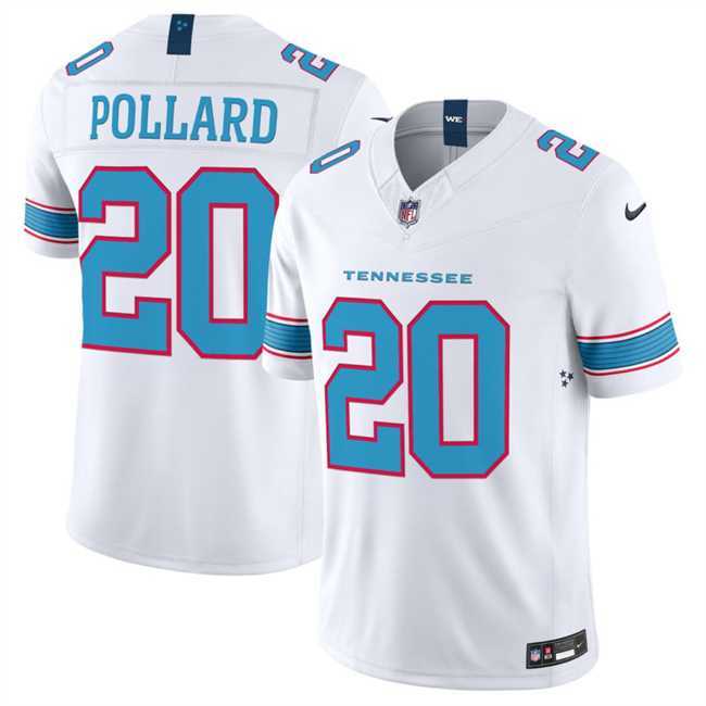 Mens Tennessee Titans #20 Tony Pollard White 2026 F.U.S.E. Vapor Limited Stitched Jersey Dzhi->->