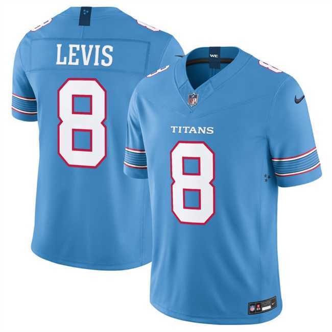 Mens Tennessee Titans #8 Will Levis Light Blue 2026 F.U.S.E. Vapor Limited Stitched Jersey Dzhi->->