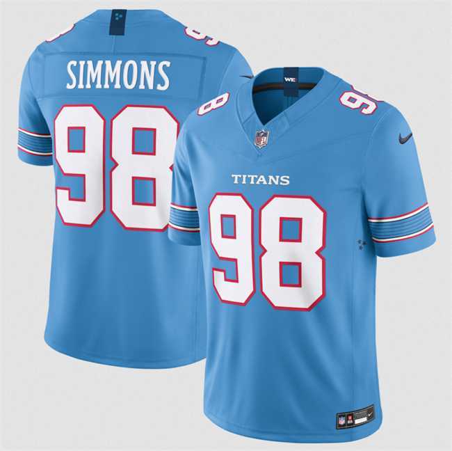 Mens Tennessee Titans #98 Jeffery Simmons Light Blue 2026 F.U.S.E. Vapor Limited Stitched Jersey Dzhi->->