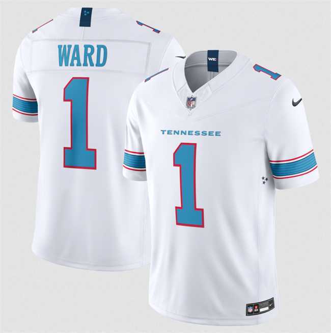 Mens Tennessee Titans #1 Cameron Ward White 2026 F.U.S.E. Vapor Limited Stitched Jersey Dzhi->->