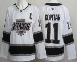 Mens Los Angeles Kings #11 Anze Kopitar White Authentic Jersey