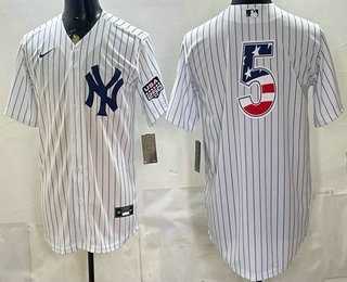 Mens New York Yankees #5 Joe DiMaggio White 2026 USA 250 Fourth of July Home Stadium Stitched Jersey Dzhi