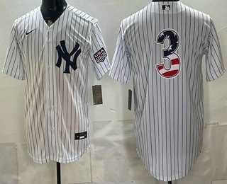 Mens New York Yankees #3 Babe Ruth White 2026 USA 250 Fourth of July Home Stadium Stitched Jersey Dzhi